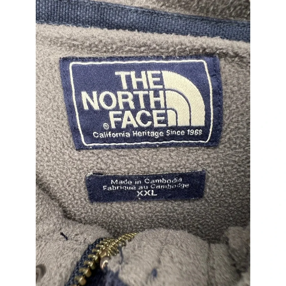 The North Face Mens Heavyweight Fleece Lined Hoodie Jacket Navy Blue XXL